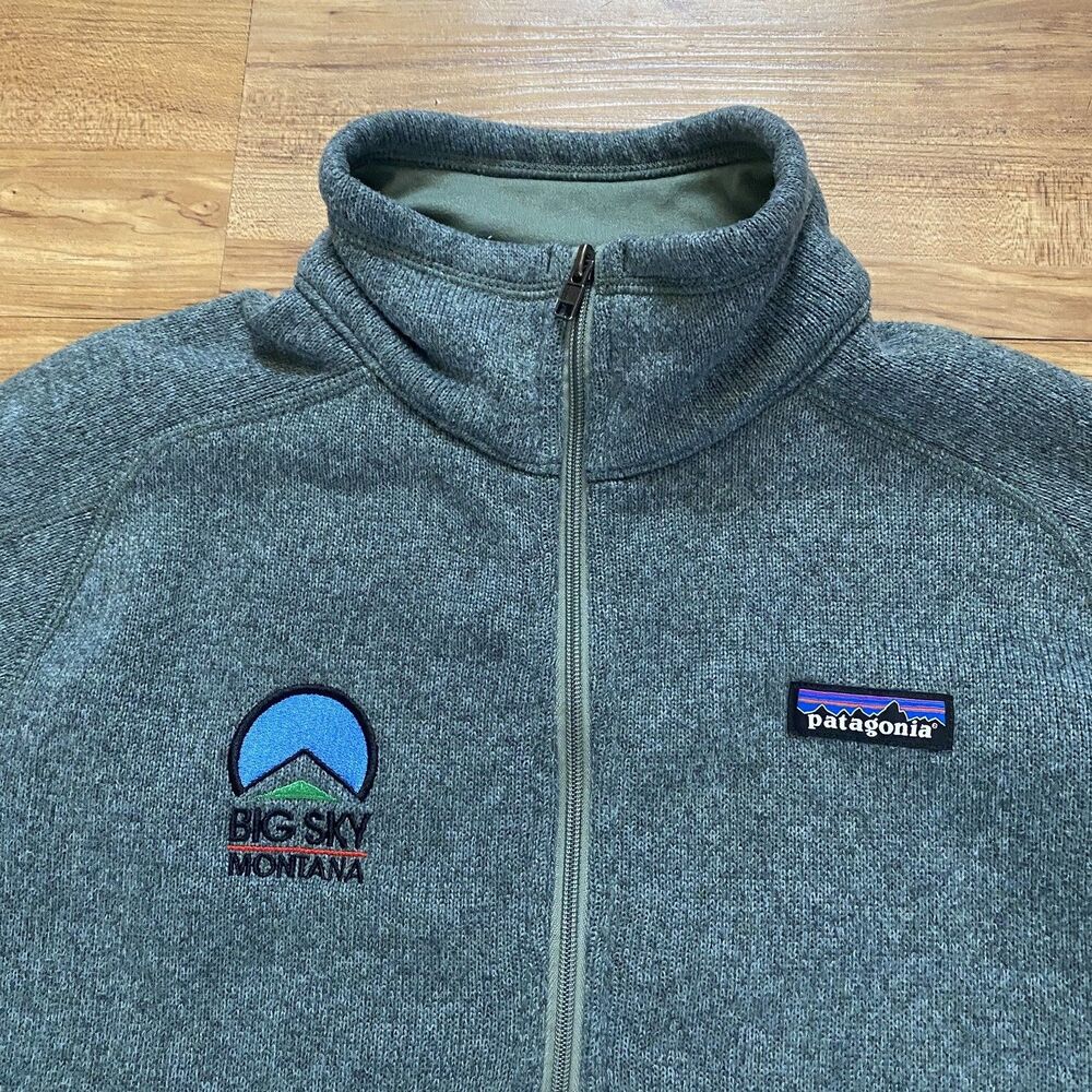 Patagonia Women's L Pine Green Better Sweater 1/4 Zip Pullover Big Sky Montana